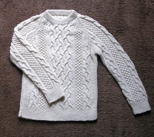 Vintage Men's Irish Cable Knit Fisherman's Sweater Hand Knit - One Of A Kind