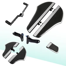 Black Defiance Floorboards w/Shift Lever for Harley Touring/Road King