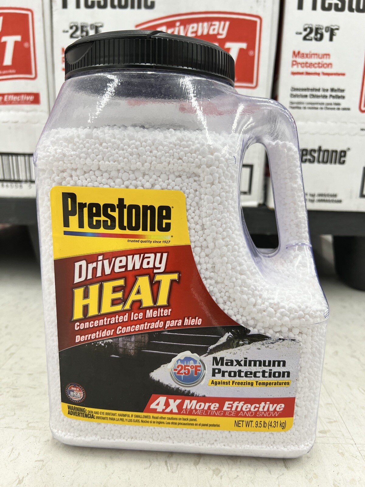 Prestone 9.5 lb Driveway Heat Calcium Chloride Pellets Ice Melt Jug