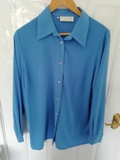 Spirito Di Artigiano Made in Italy Size 18 Light Blue Collared Shirt Blouse Top