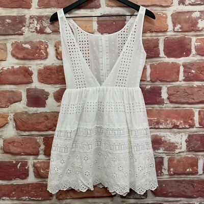 I Love H81 Dress Womens Small White Boho Embroidered Eyelet Sleeveless Zip Up | eBay I Love H81 Dress Womens Small White Boho Embroidered Eyelet Sleeveless Zip Up | eBay