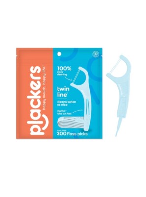 Plackers, Twin-Line, Zahnseide, Cool Mint, 300