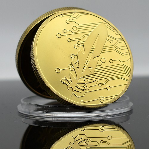Happy Valentine's Day Gift Love Heart Golden Coin Feather Memorial Medal Crafts - Picture 5 of 12