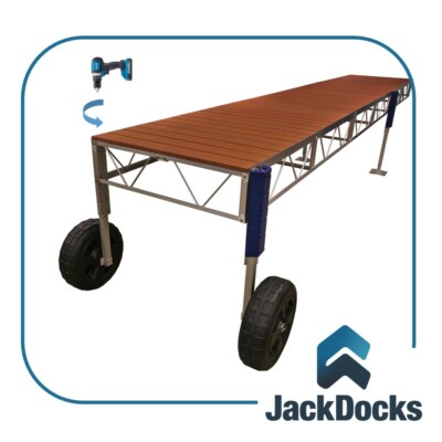 64ft Rolling Jack Dock with Premium Decking | FREE Shipping