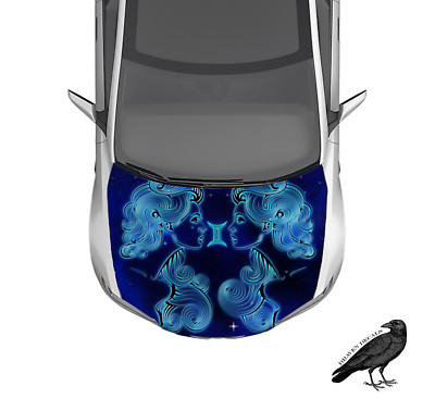 Gemini Zodiac Sign Hood Wrap 3M 5YR Weatherproof Vinyl Car Decal 50'' X 65''