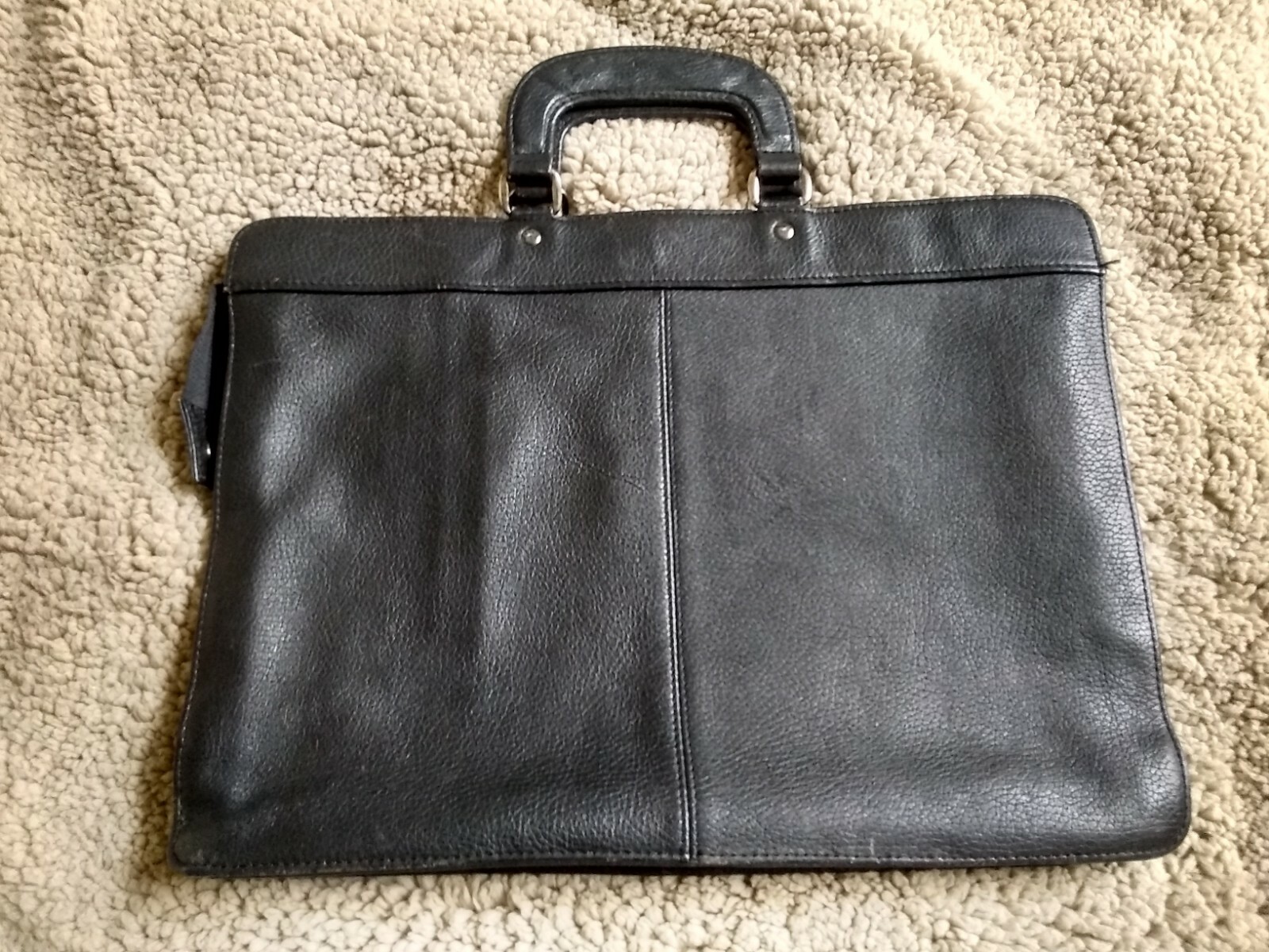 Black Genuine Leather Attache / Briefcase Pebble Grain Gem