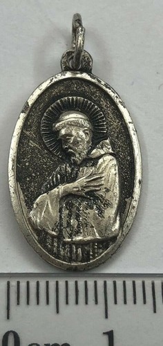 Pio Heiliger Religiöse Medaille Legierung Metall Anhänger Anhänger Vintage