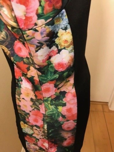 SHINESTAR - VESTIDO SIN MANGAS NEGRO FLORAL - L - Imagen 4 de 5