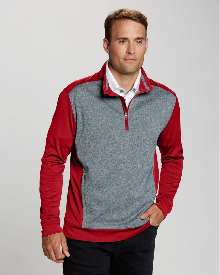 Cutter & Buck Performance Relay Grey w/Red trim 1/2 Zip Pullover Top SZ: 3XB 3XL - Image 3 of 3
