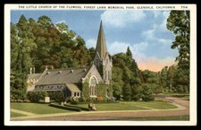 Postcard Little Church of the Flowers, Forest Lawn Memorial Park CA