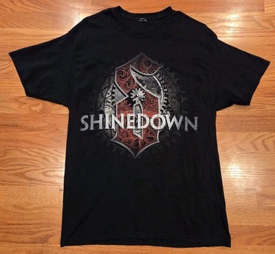 Shinedown Summer of Madness 2009 Shirt M Double Sided Used Brent Smith Hard Rock