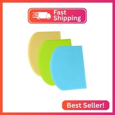 SURDOCA Dough Scraper Bench Scraper - 3P 4.7x3.7" Plastic Flexible Bowl Scraper,