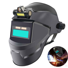 Solar Powered Auto Darkening Welding Helmet - Large View, True Color, High Temp