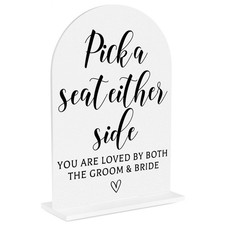 Wedding Sign Decor, Pick a Seat Either Side Wedding Sign for Reception Event ...
