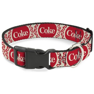 Plastic Clip Collar Vintage COKE Bottle Caps White/Red Small 9.5-13'' (US IMPORT)
