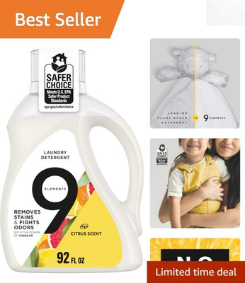 #ad Concentrated 92 fl oz Citrus Laundry Detergent Vinegar Powered Hypoallergenic $29.99