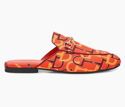 Gucci Princetown Horsebit Print Loafer Mules Size US 10/Eur 40