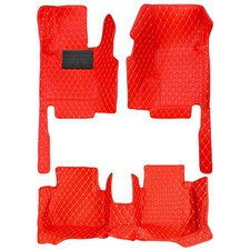 Car Floor Mats For Jeep Grand Cherokee Wk 03-10 Pocket Style Pu Leather Red 1set