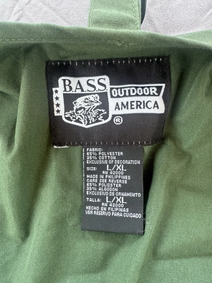 Vintage BASS Outdoor America Fishing Vest L/XL GreenPockets Utility Fishing Vest - Image 3 of 4