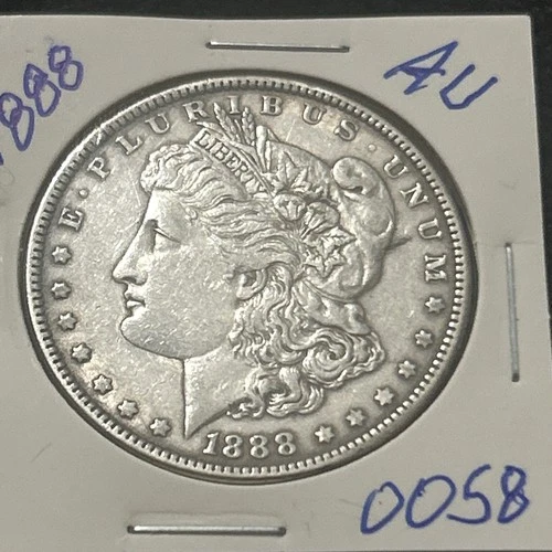 1888- P Morgan Silver Dollar AU