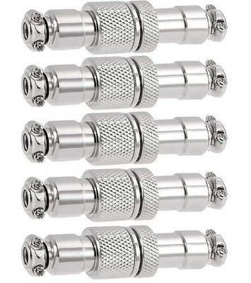 daier 5Pcs 4Pin Aviation Connector,GX16 16mm Connector 4Pins, black 