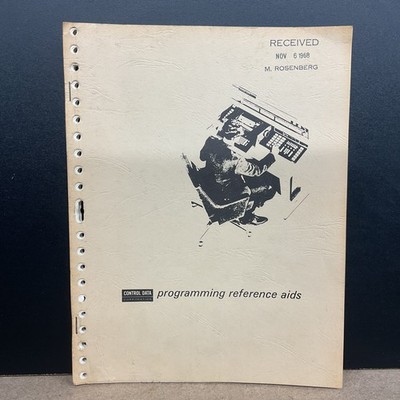 Control Data Corporation Programming Reference Aids Vintage