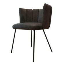 KFF Stuhl Gaia Sitz Leder Siena Schwarz Anthrazit Rücken Stoff Lisboa 01 