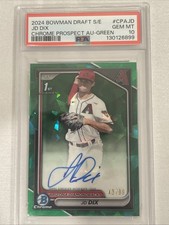 2024 Bowman Draft Sapphire 1st JD Dix Chrome Auto Green /99 #CPA-JD PSA 10 GM