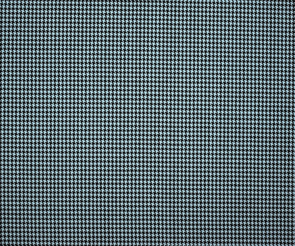 Black-Sky Blue Wool-Poly Houndstooth Woven Twill Suiting Fabric Foto 4 de 4
