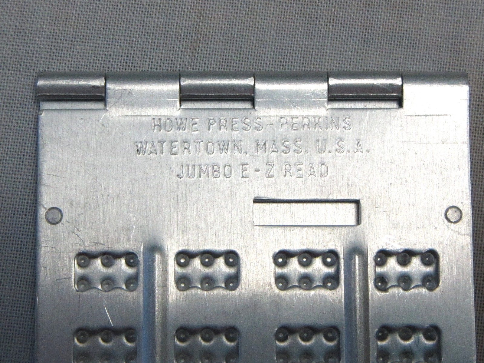 Howe Press Perkins Jumbo e-z read  Braille Writer aluminum Punch Board