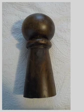 Antique Turned Wooden Newel Post top hat stand 14" Tall