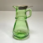 Antique 1916 Hazel Atlas Uranium Green Depression Glass Syrup Pitcher