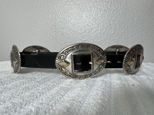 Vintage 1994 Chambers Silver Slider Southwestern Concho Gürtel klein abnehmbar - Bild 1 von 13