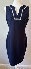 Navy Blue Sheath Dress Women’s Size 8 Sleeveless Business Casual Office Workwear