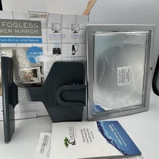 Large Fogless Shower Shaving Mirror LED Light Anti Fog Razor Shelf NEW TTP-LED01