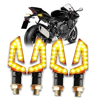 4PCS Arrow Motorcycle Turn Signals 15 LED 12V Motorcycle Blinkers 4pcs Black#2