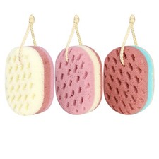 3 PCS Small Size Bath Sponge Loofah Body Scrubber for Women Men Adults