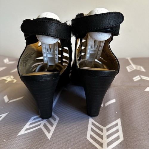 Sandalias Naturalizer 7.5M Talan Gladiador con cordones negras imitación cuero bloque nuevas sin etiquetas - Imagen 4 de 8