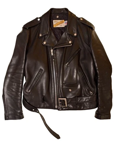 Schott Perfecto 618 Leather Motorcycle Jacket Men Size 42 Black Steerhide MIUSA image 2