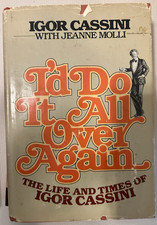 Igor Cassini I'd Do It All Over Again Hardcover English Autobiography w/ DJ