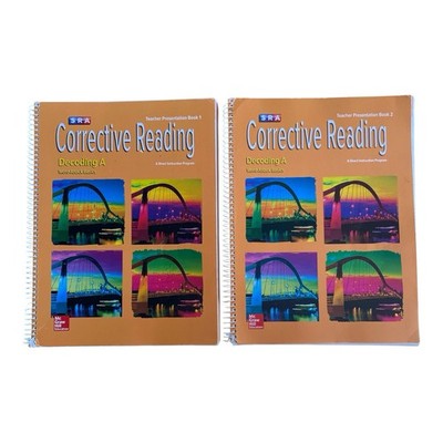 SRA Corrective Reading Decoding A Teacher Presentation Books 1 & 2 Set