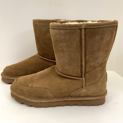 BEARPAW Brady Comfort Suede Boots Men's Size 10 Fur Lined Short Boot Hickory NEW