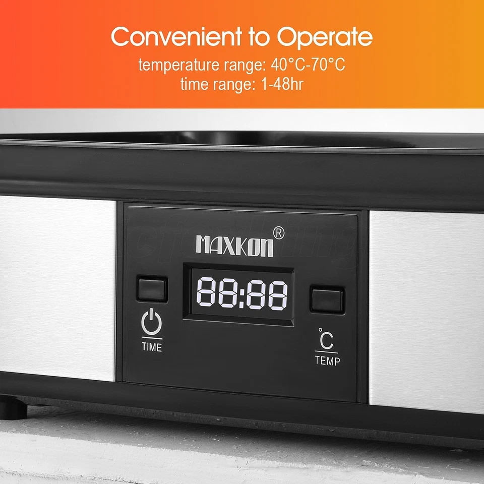 Maxkon 7 Trays Food Dehydrator LCD Digital Fruit Dehydrators Beef Jerky Maker - image 3 of 4