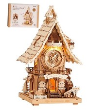 3D Wooden Puzzles for Adults,Wooden Cuckoo Clock Model kit,435 Piece 3D