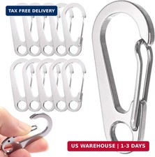 10PCS 1.77 Inch Stainless Steel Clip Spring-Snap Hook,EDC Mini Carabiner Custom