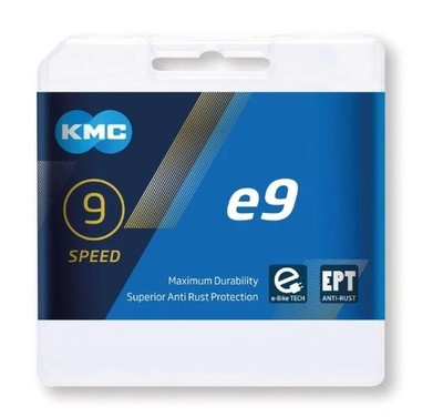 KMC E-Bike Kette 9-fach e9 EPT 1/2''x11/128'', 136 Gl., 6,6mm, 9-f., silber