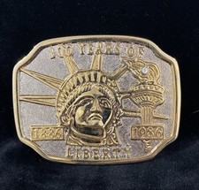 Vintage 1886-1986 100 Years of Liberty Belt Buckle NOS Sealed USA