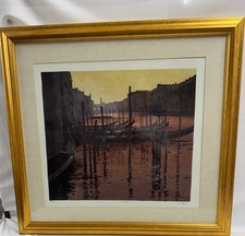 Jeremy Barlow Signed Serigraph Print Mounted & Framed Art 113/425 Grand Canal