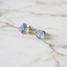 Aquamarin Ohrringe - Edelstein Kristall Mineralien Heilstein Schmuck Geschenk