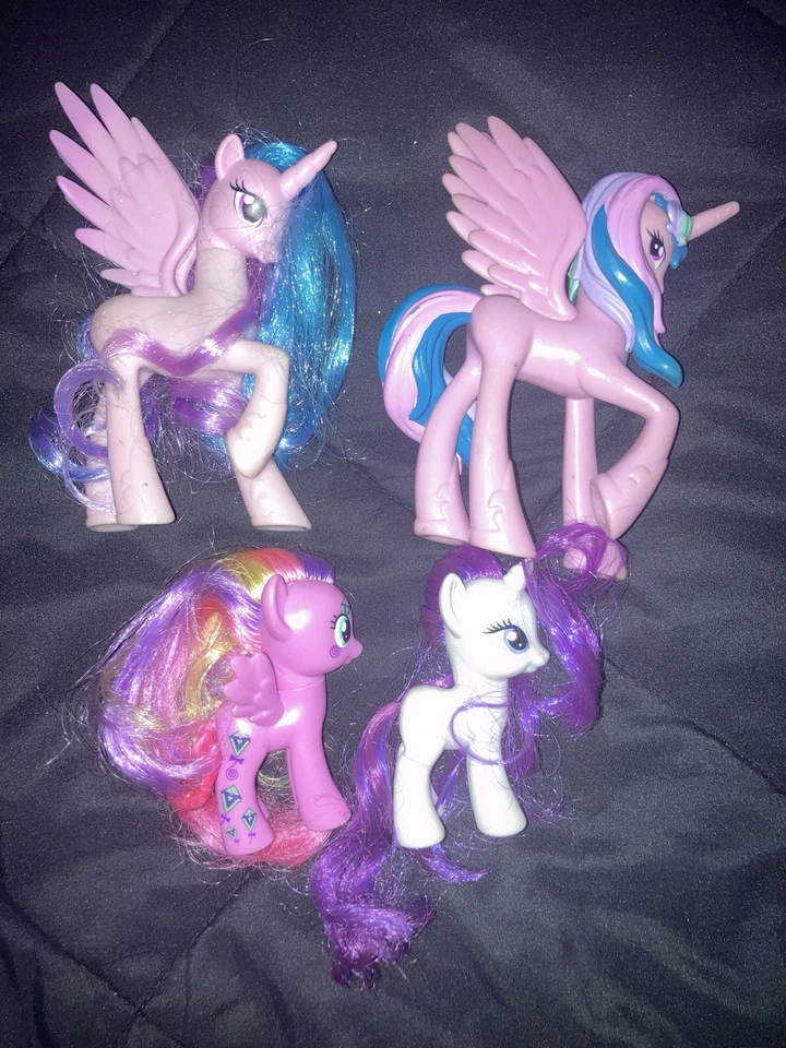 My Little Pony G4 FiM Lote de 4 Paquete Cepillables Skywishes Rareza Celestia Juguete Foto 2 de 4
